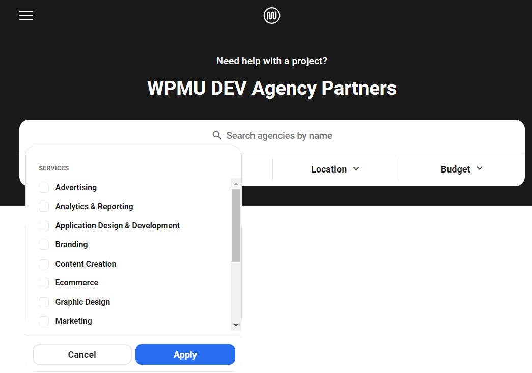 Répertoire des agences de marketing numérique WPMU DEV