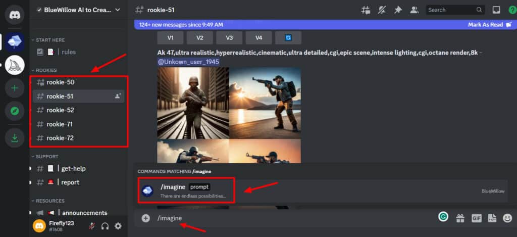 الانضمام إلى غرفة BlueWillow Discord