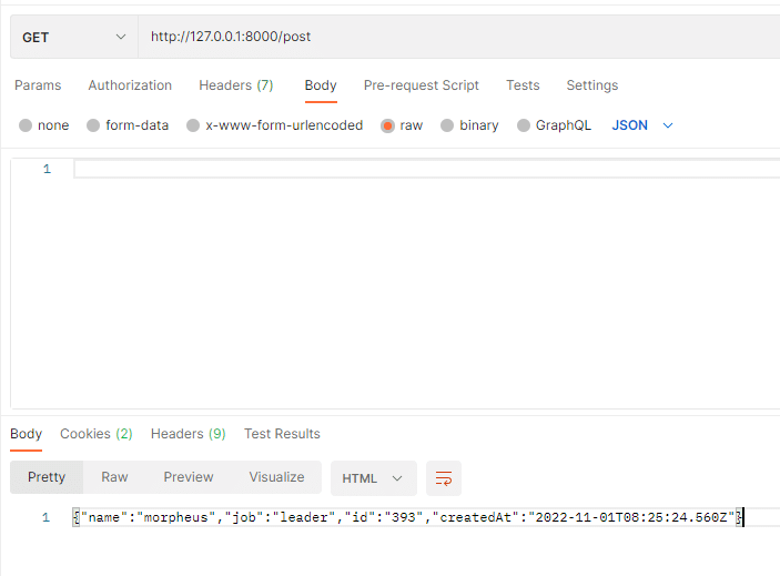 Postman을 사용하여 요청하기