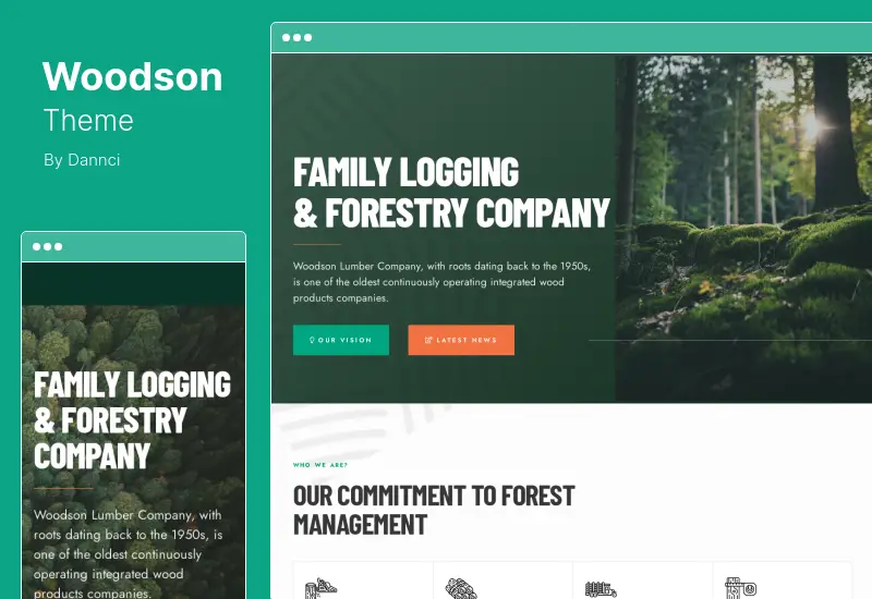 Tema Woodson - Tema WordPress Kehutanan & Penebangan