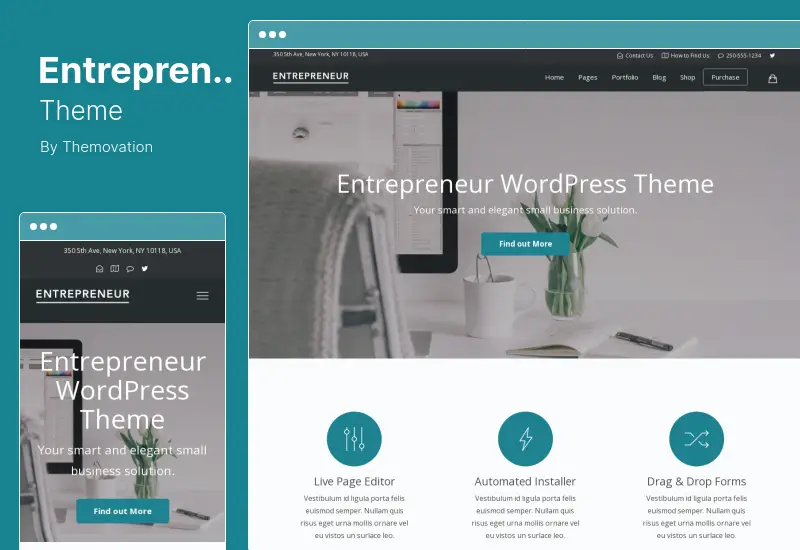 Thème Entrepreneur - Réservation pour les petites entreprises Thème WordPress