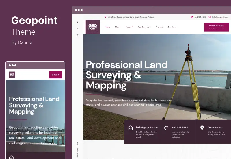 Tema Geopoint - Tema WordPress Survei & Pemetaan Tanah