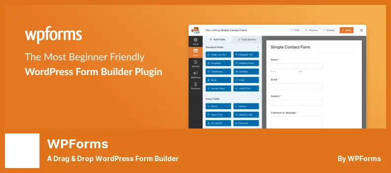 WPForms Plugin - أداة سحب وإسقاط WordPress Form Builder