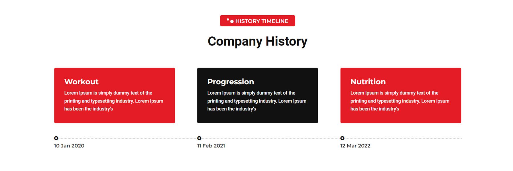 Última línea de tiempo multipropósito Divi Webkit