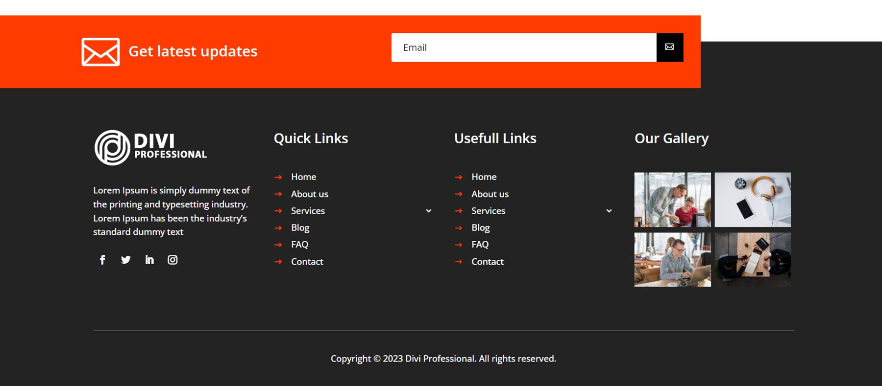 Footer Webkit Divi Serbaguna Utama