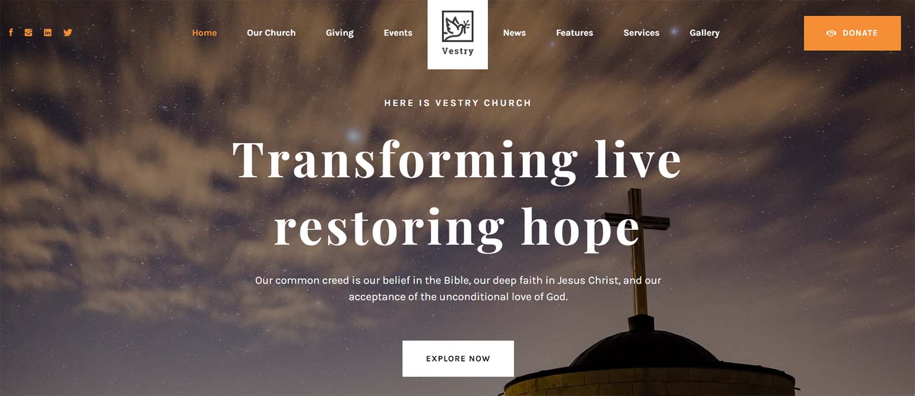 Vestry, Tema Gereja WordPress