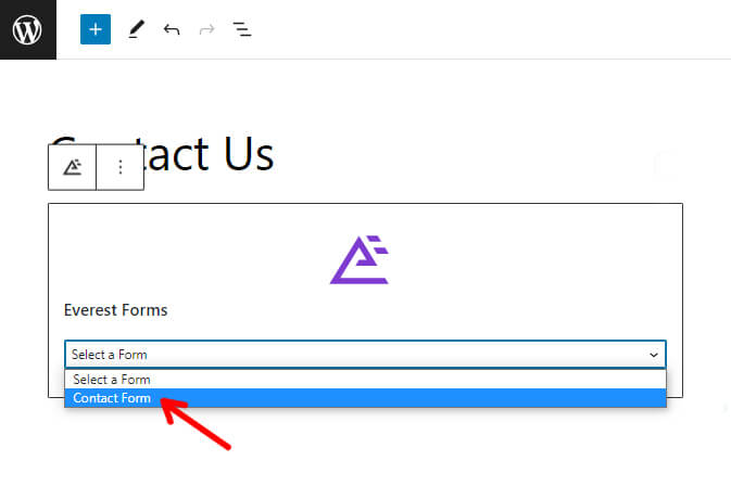 Drop Down Formulir Kontak