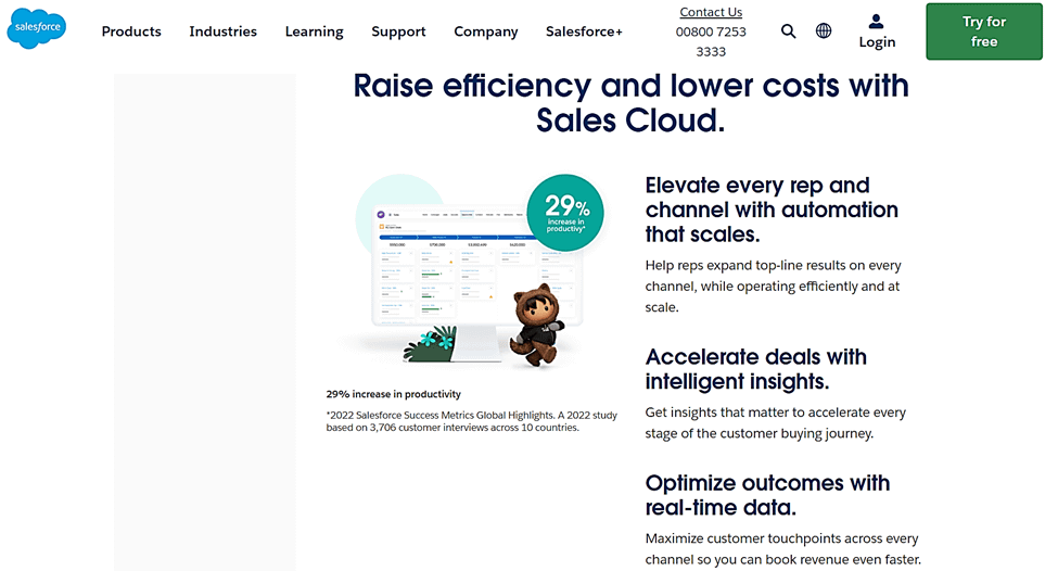 Alternatywy HubSpot: strona główna Salesforce