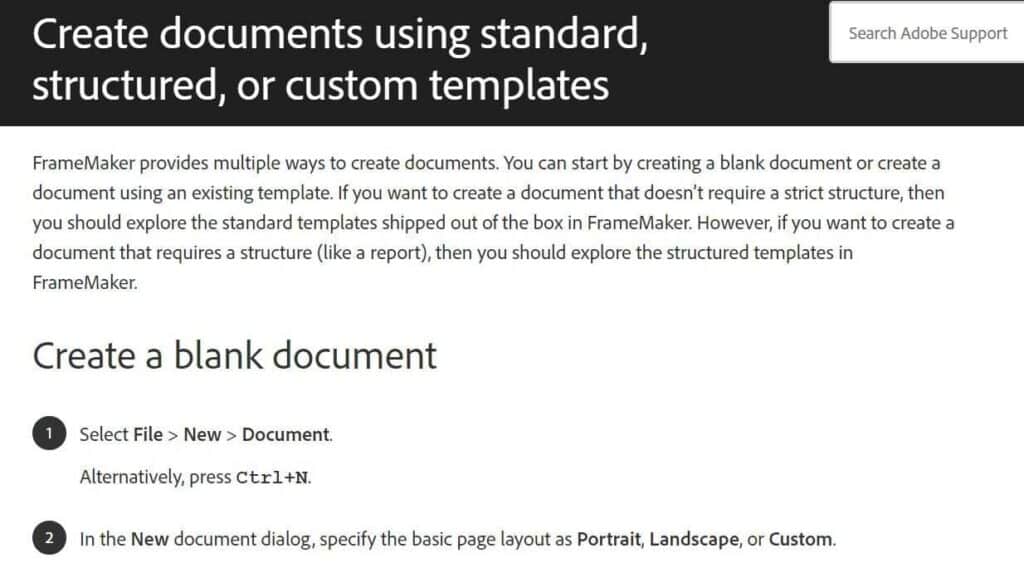 Manual de Adobe FrameMaker con una estructura organizada