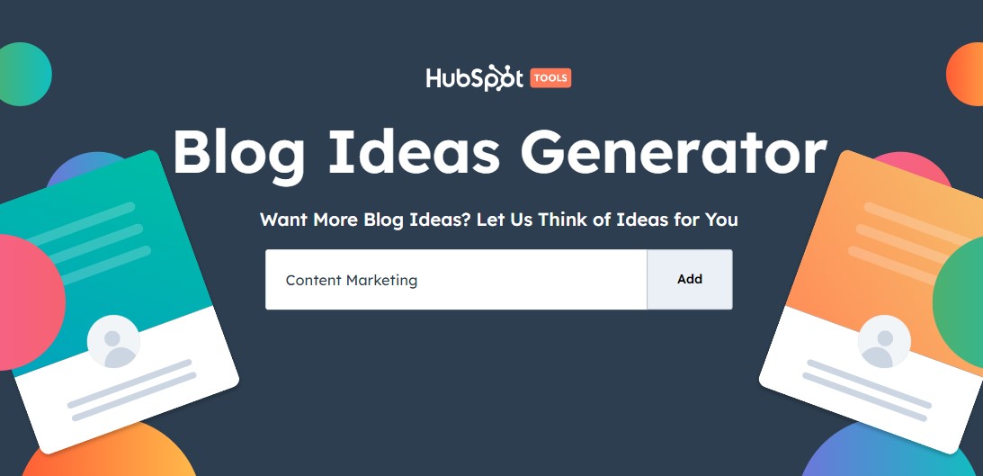 Generador de ideas para blogs de HubSpot