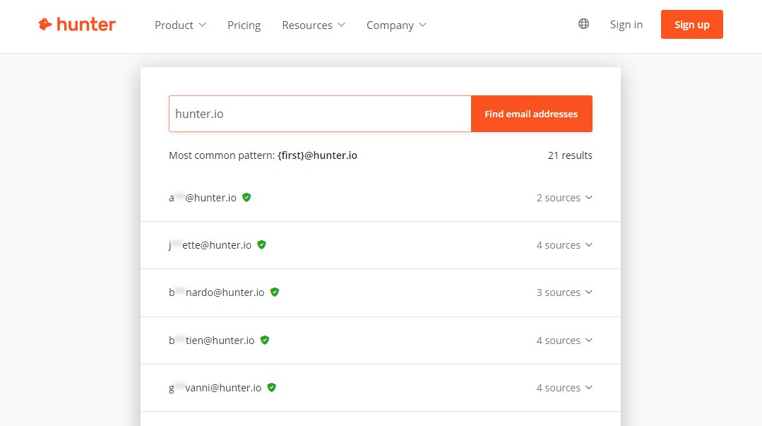 Hunter - Best Email Finder Tool