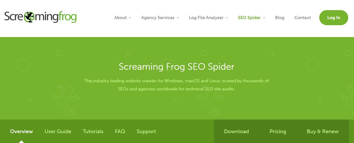 Screaming Frog SEO-Spinne