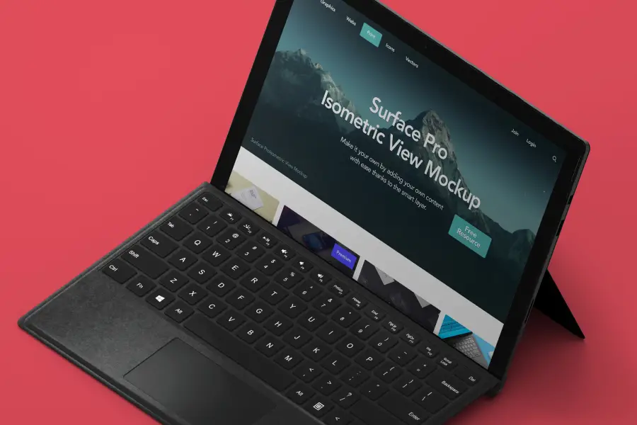 透視 Psd Surface Pro 樣機 -