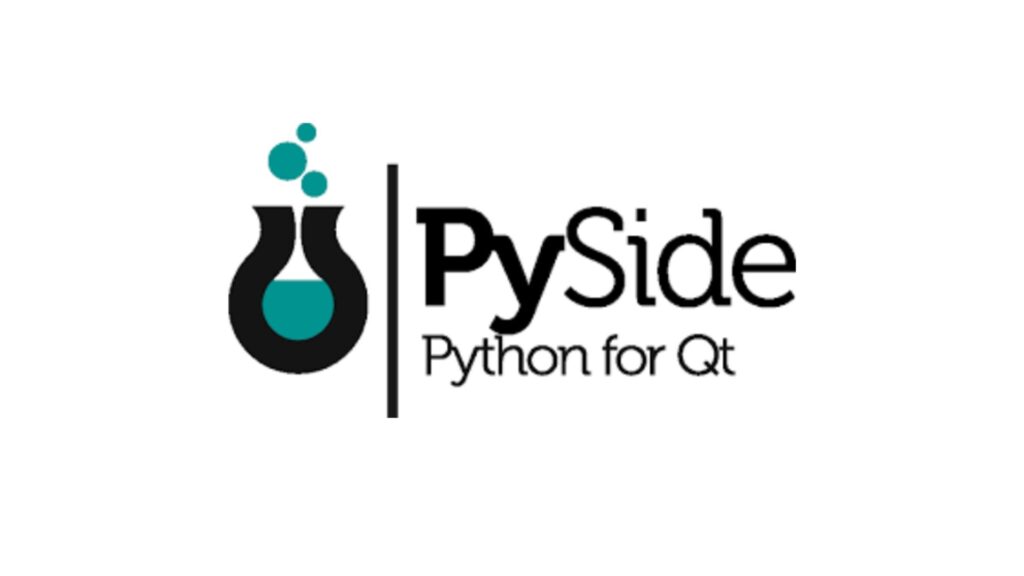 Logo framework Pyside, dengan baris "Python for Qt".