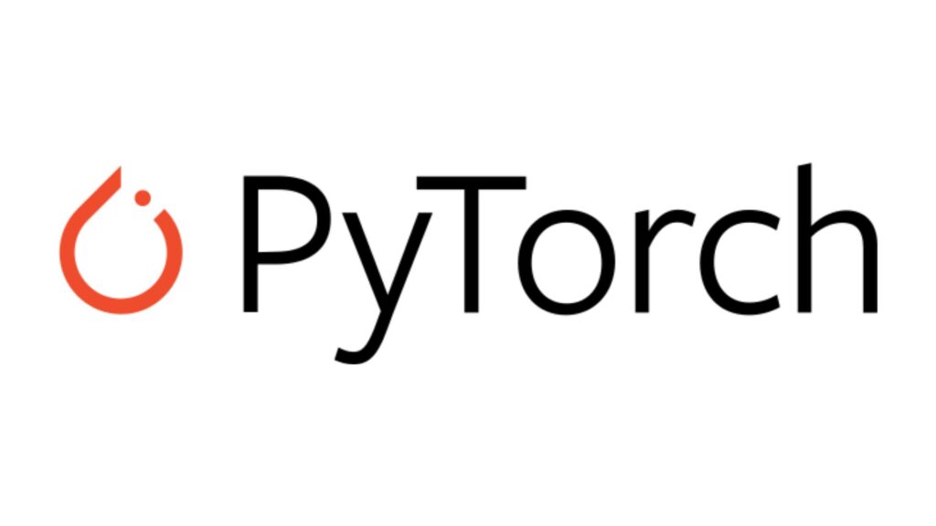 Jenis logo nyala api, dan kata "PyTorch" di sampingnya.