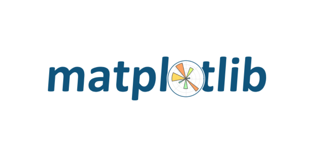 Logotipo de Matplotlib con un gráfico que reemplaza la letra "o".