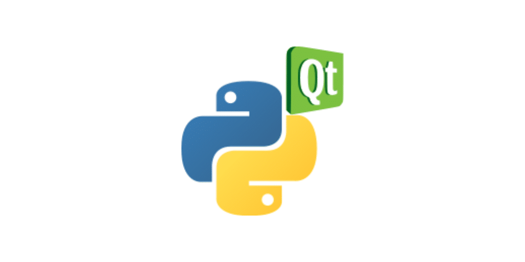 Logotipo da estrutura PyQt com o logotipo do Python no centro e o logotipo do Qt no canto superior.