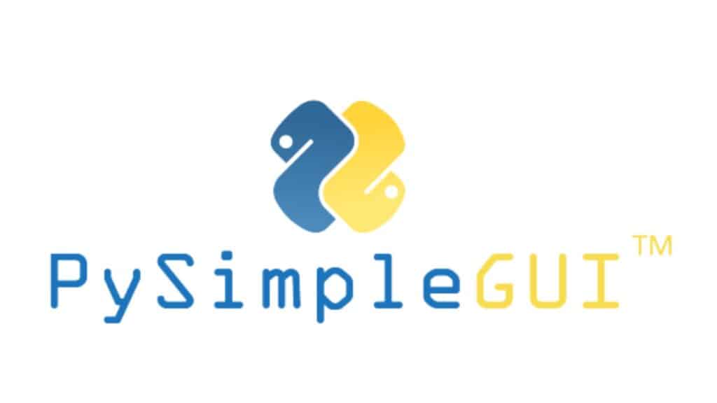 PySimpleGUI 商標，上面有一個旋轉的 Python 徽標。