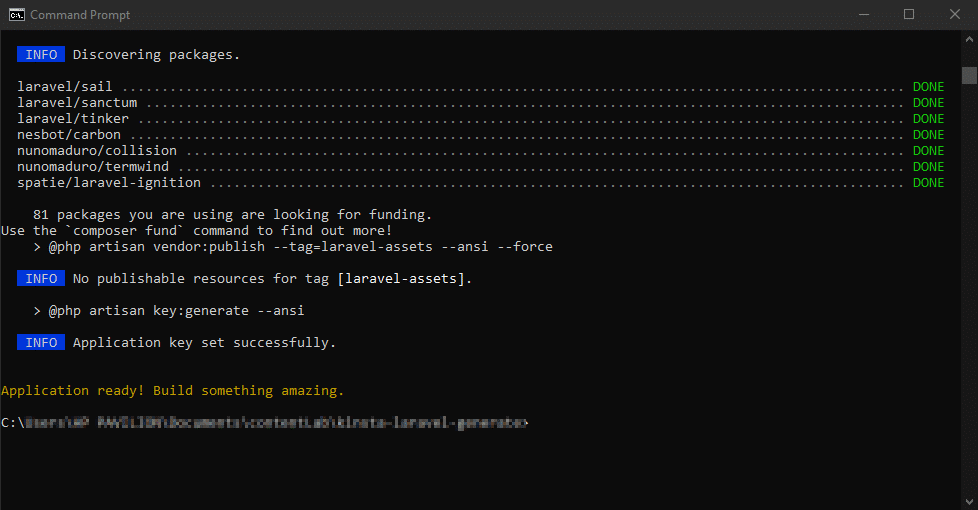 การสร้างโปรเจ็กต์ Laravel