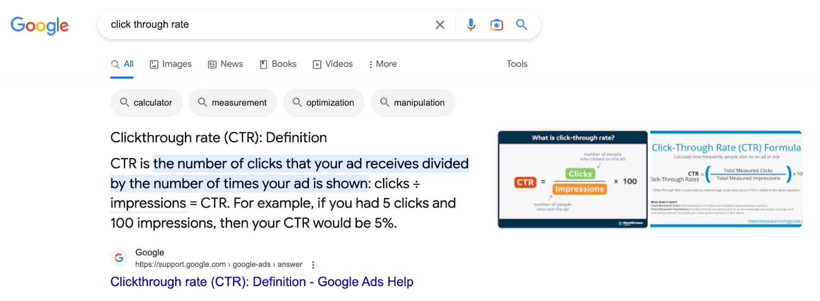 SERP featured snippet