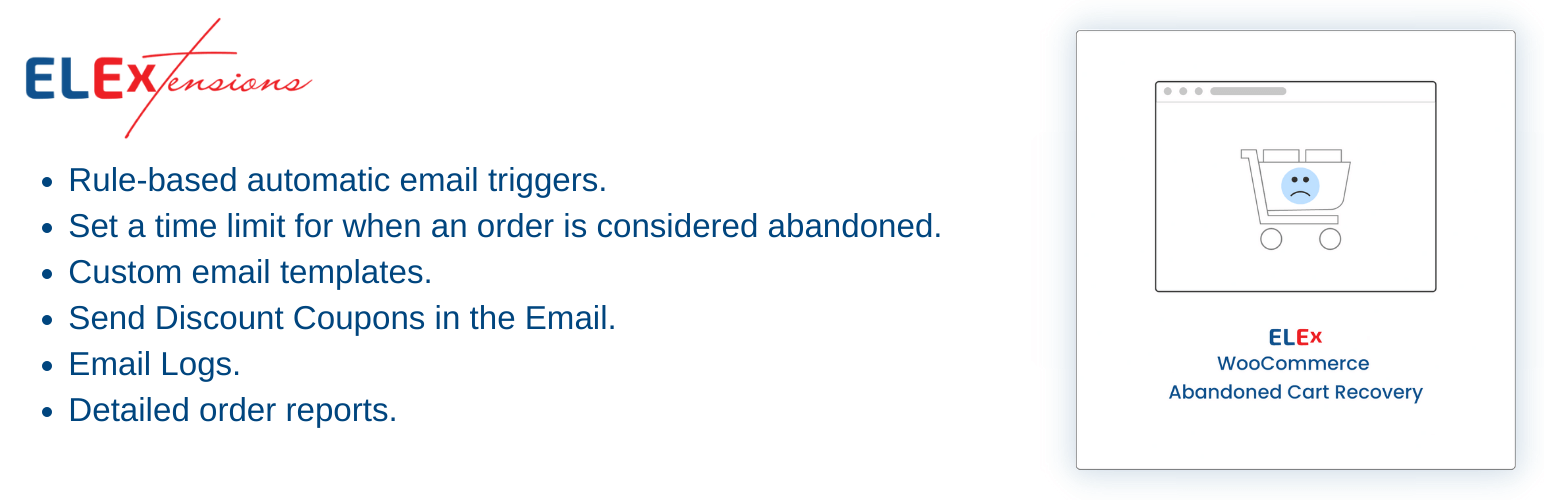 Recuperação de carrinho abandonado ELEX WooCommerce