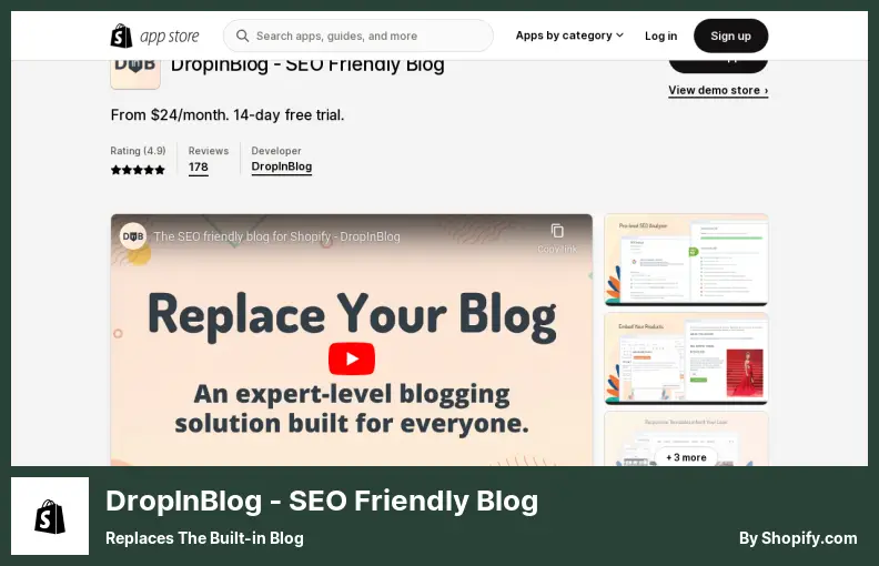 DropInBlog - บล็อกที่เป็นมิตรกับ SEO - แทนที่บล็อกในตัว