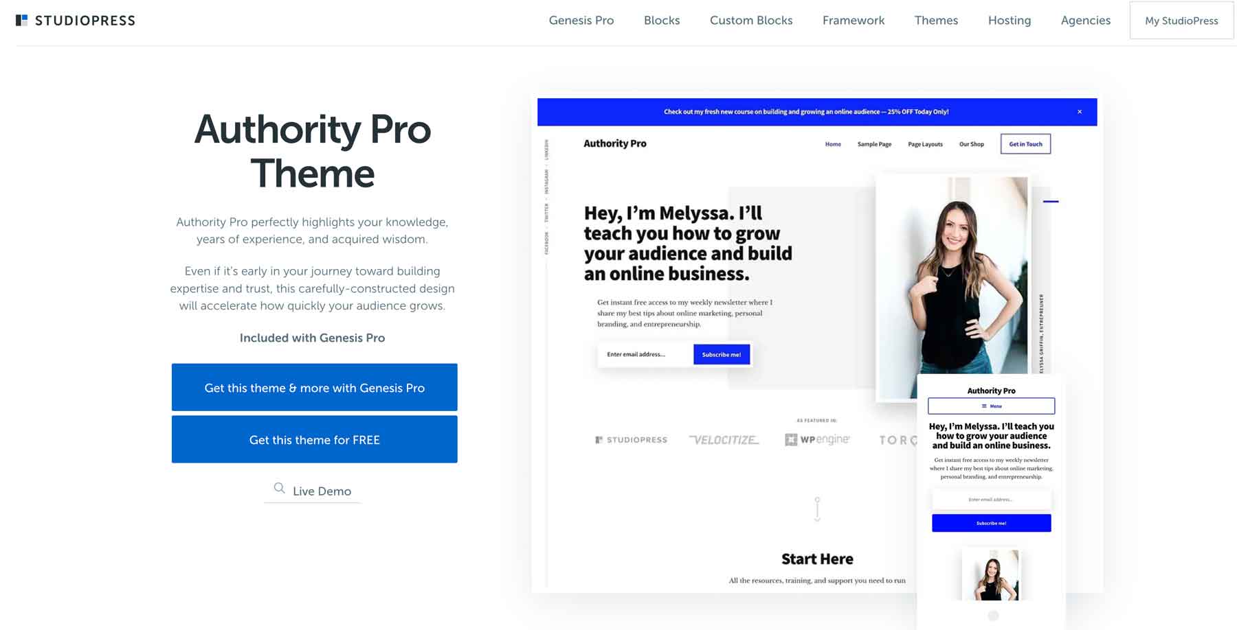 Thème WordPress responsive Authority Pro