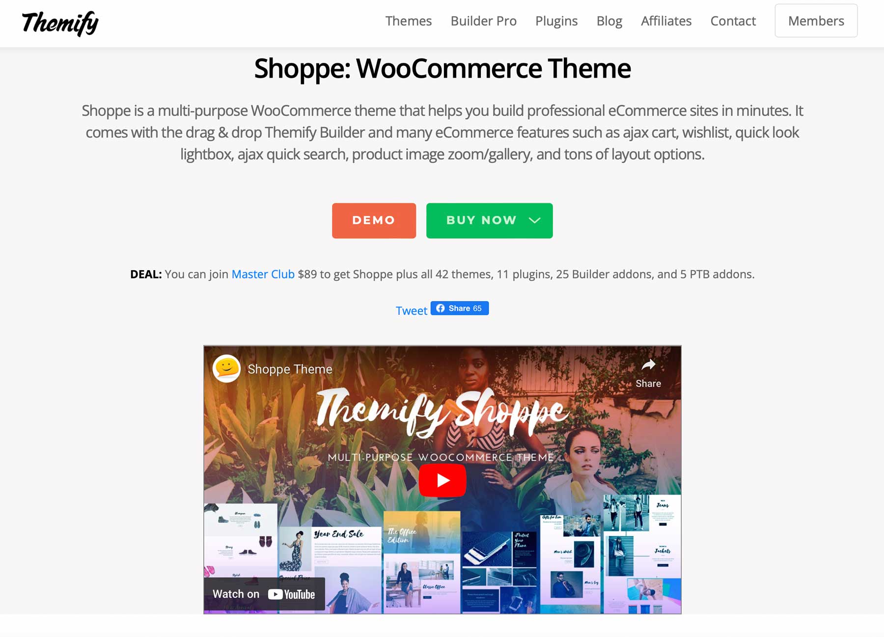 Тема WordPress для электронной коммерции Themify Shoppe