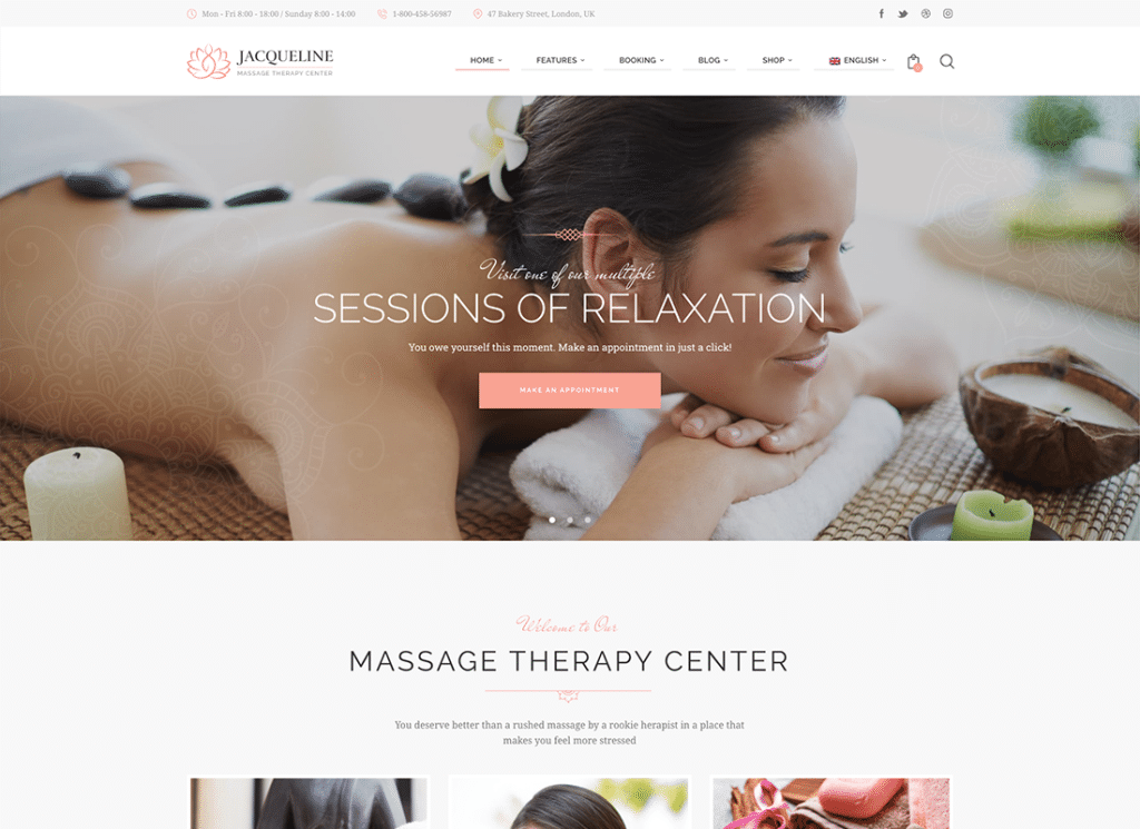 Jacqueline | Spa & Salon de masaj Beauty WordPress Theme + Elementor