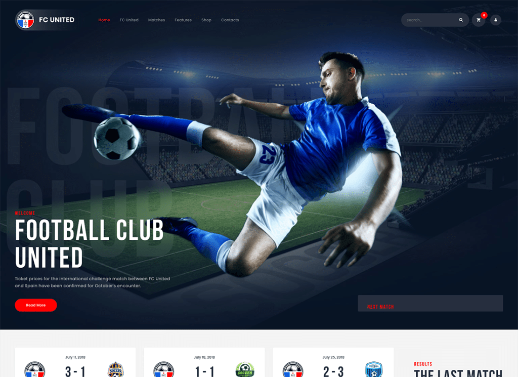 FC United | Tema WordPress per calcio, calcio e sport + RTL