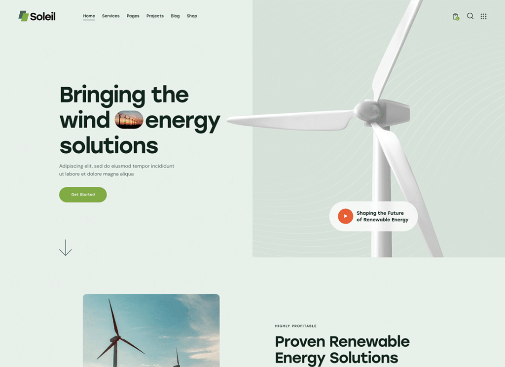 Soleil | Tema WordPress per pannelli solari e energie rinnovabili