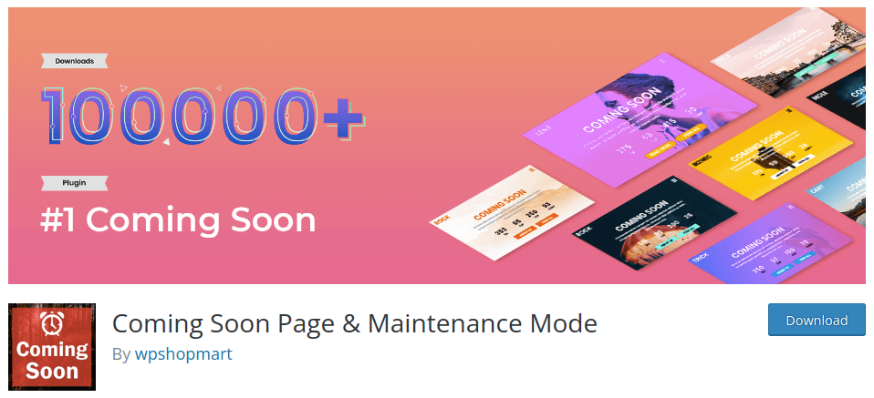 Page à venir et mode de maintenance