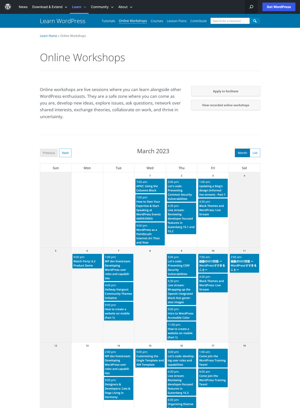 workshops online em aprender wordpress