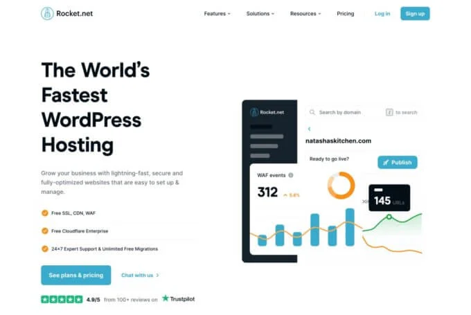 Rocket.net vs Kinsta pentru hosting WordPress