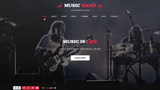 müzik grubu wordpress teması