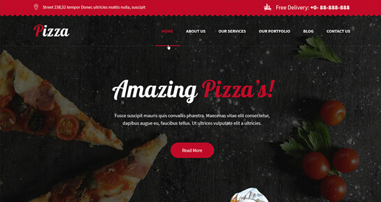 Pizza Siparişi WordPress teması