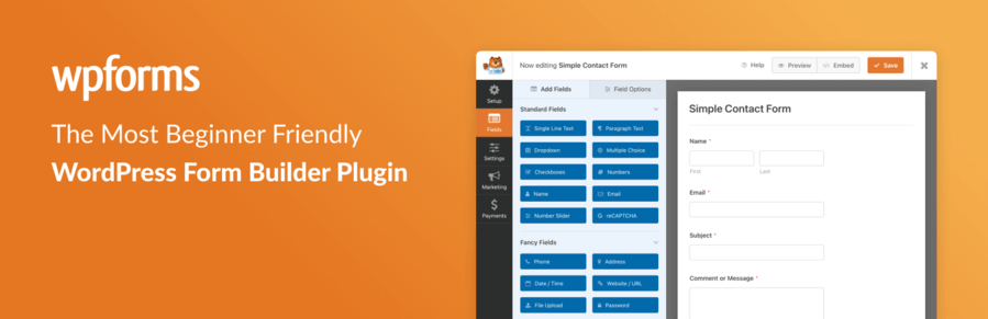 Plugin de création de formulaire WordPress WPForms