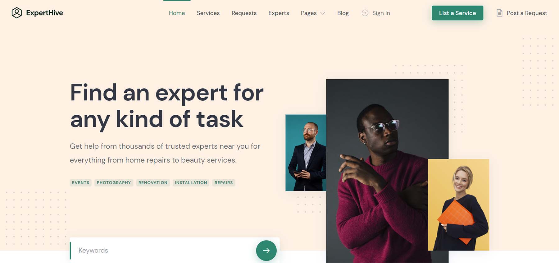 ExpertHive, um tema de diretório do WordPress