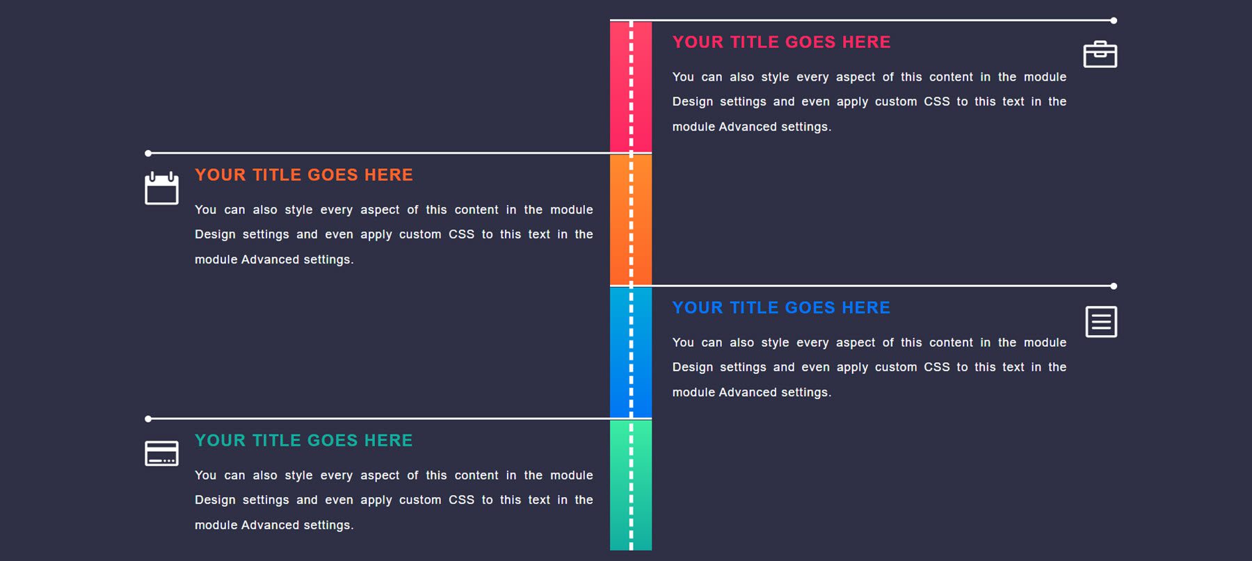 Evidențierea produsului Divi Divi Timeline Layouts Pack Layout 79