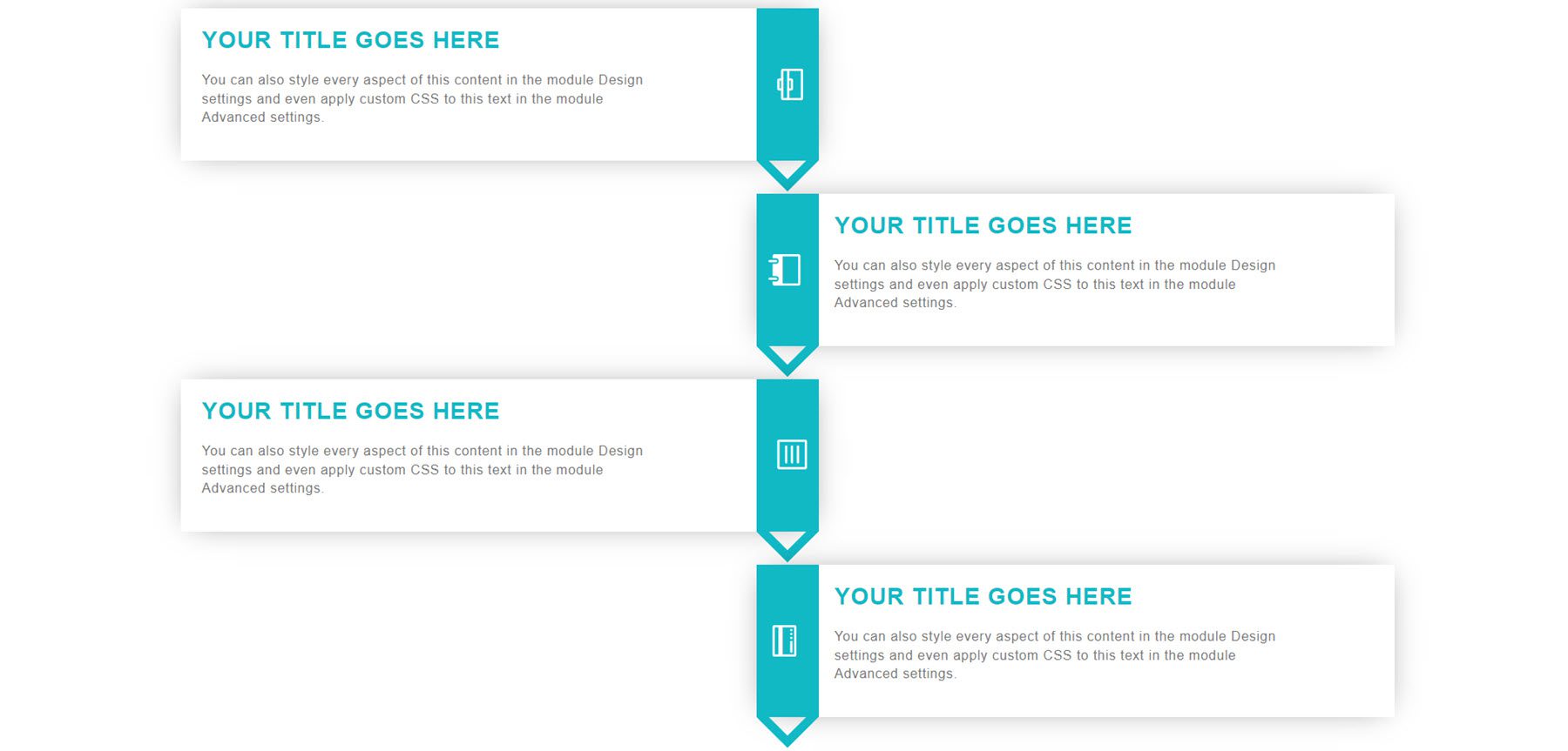 Evidențierea produsului Divi Divi Timeline Layouts Pack Layout 98