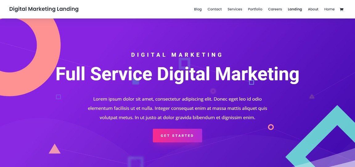 Demo del tema divi di Digital Marketing Landing