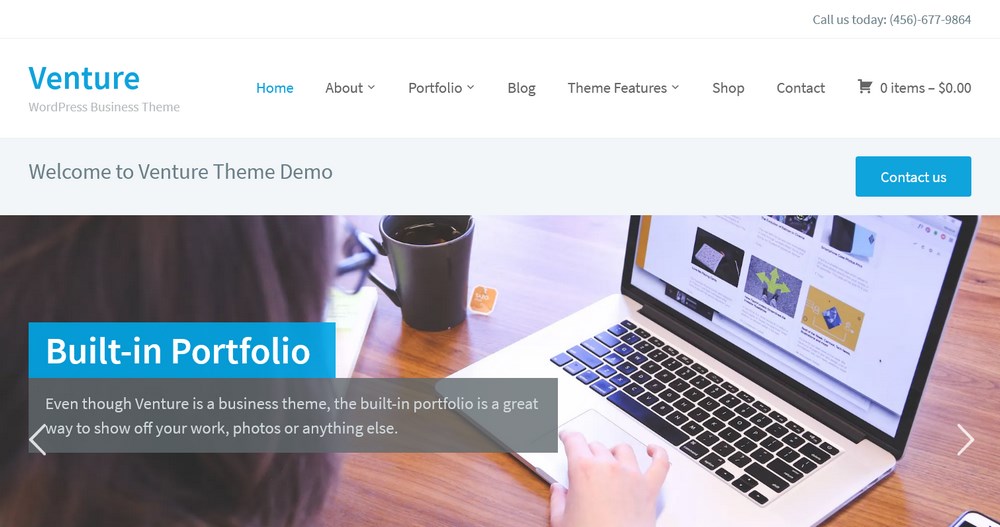 Venture WordPress موضوع الأعمال