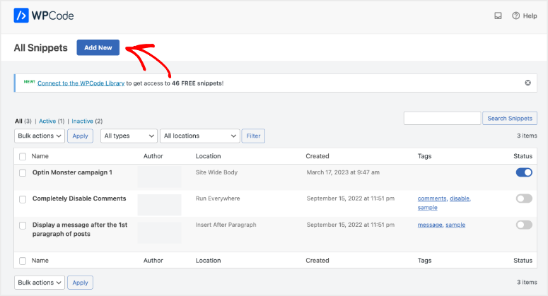 WP Code Dashboard