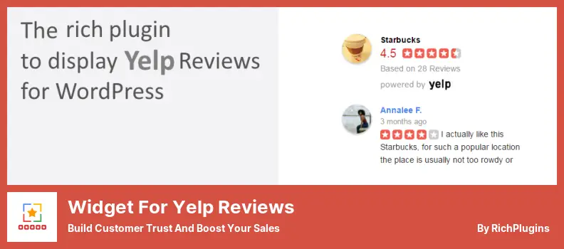 Yelp 評論插件的小部件 - 建立客戶信任並促進銷售