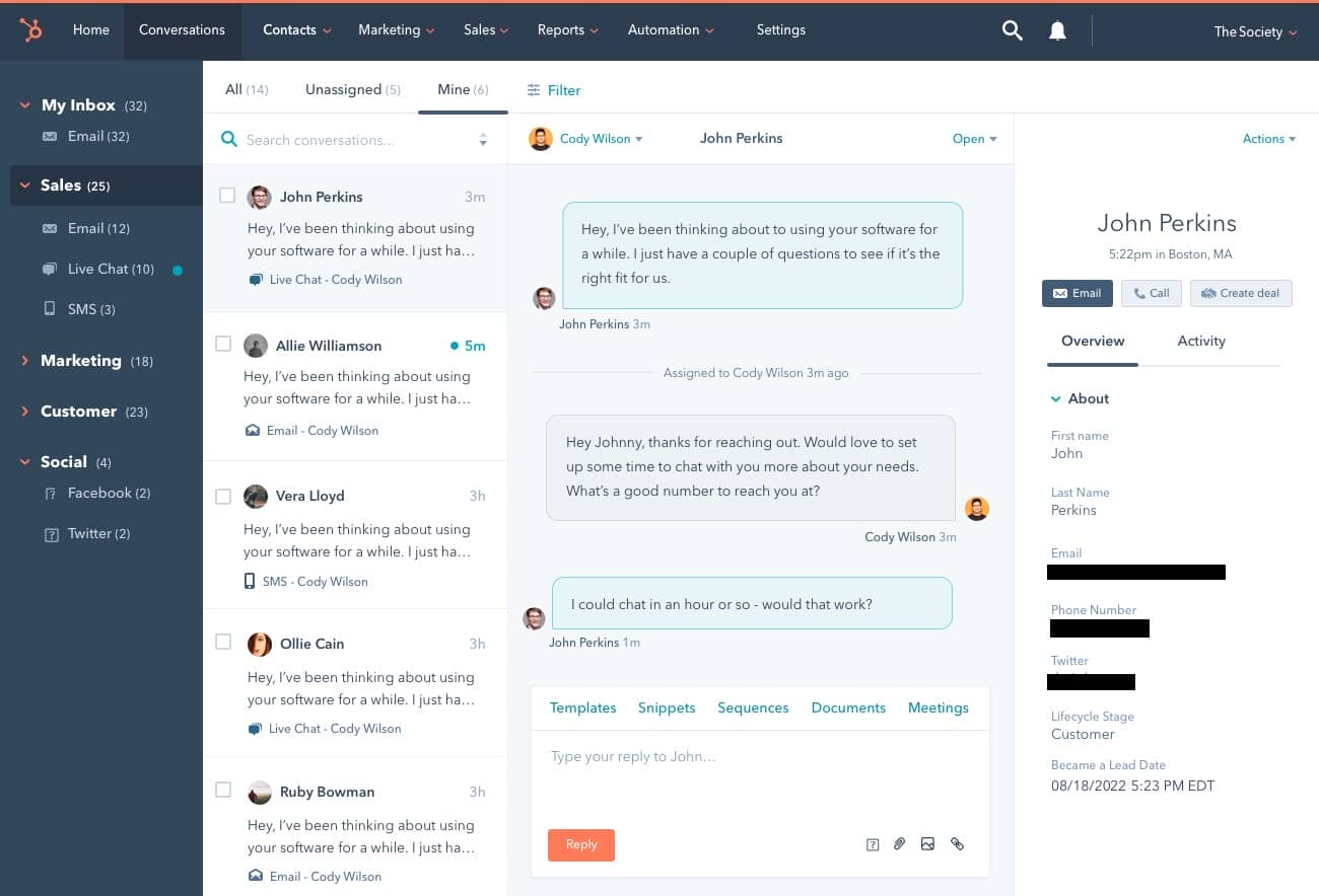 El mejor software de chat en vivo de HubSpot