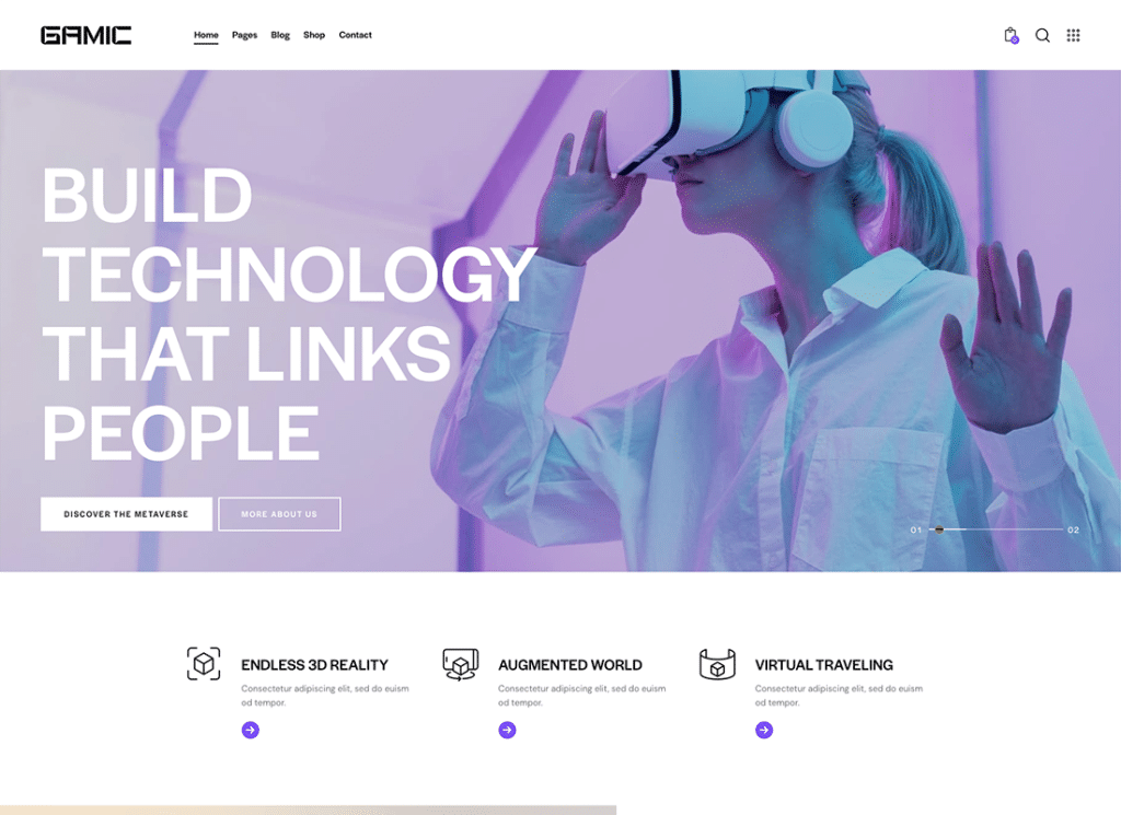 Gamic | Tema de jocuri Metaverse și Crypto WordPress