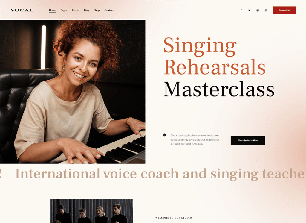 Vocal - Tema de WordPress para cantantes y artistas de voz