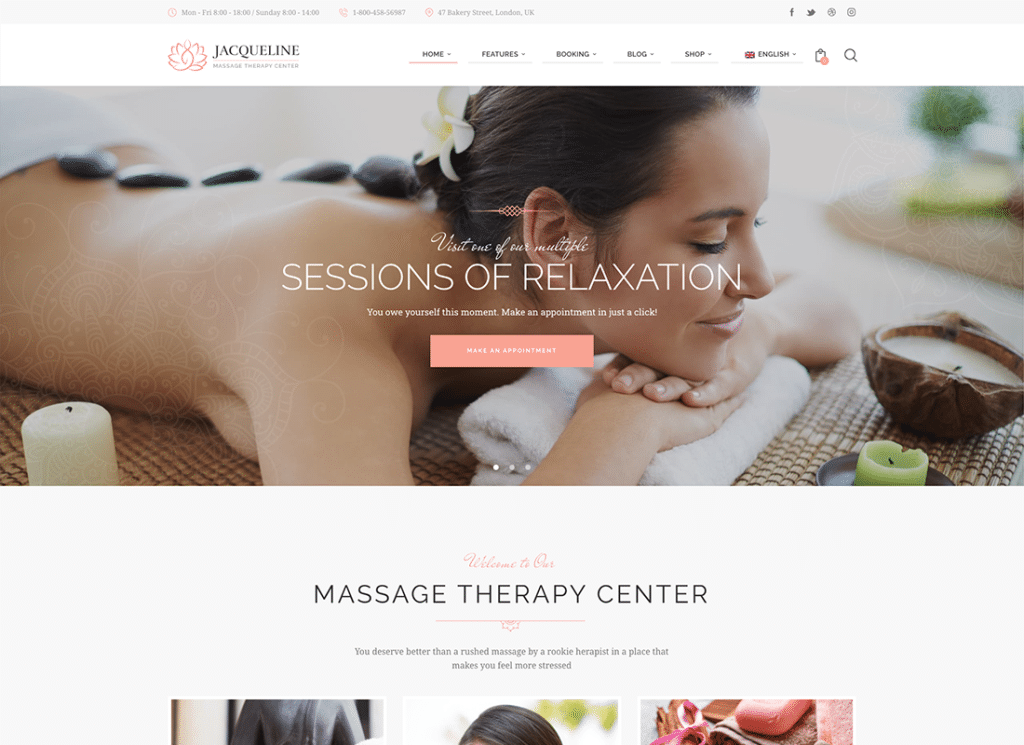 Jacqueline - Spa & Massage Salon Beauty WordPress 主题