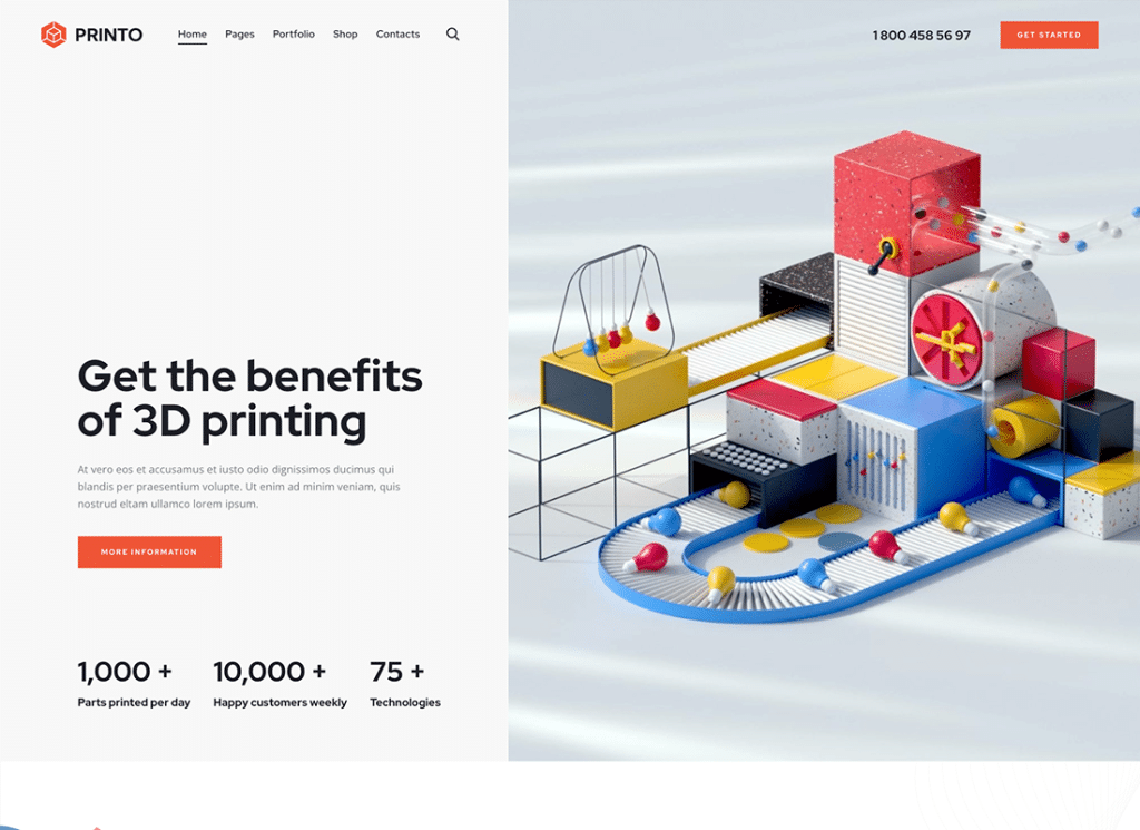 Printo - Tema WordPress Pembuatan & Pencetakan 3D