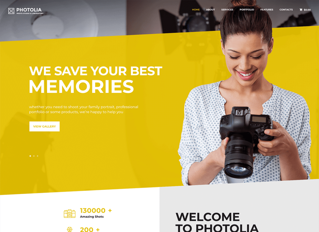 Photolia - Tema WordPress per azienda fotografica e negozio di forniture